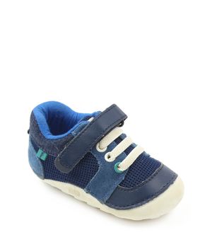 Zapatilla Velcro Elastico A Gatear Bebé Niño Azul 3 A 24 Meses