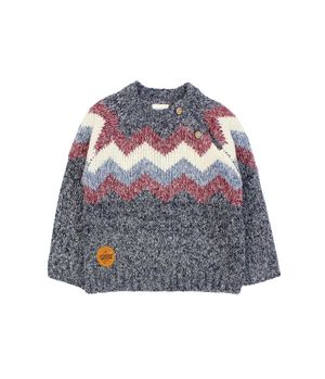Sweater Chaleco Jacquard Tejido Ecolife Bebé Niño AzulMelange 3 a 24 meses