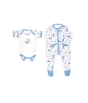Set BM Body y Pijama Bebé Unisex Azul 3 a 6 Meses