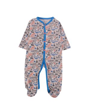 Pijama Estampado Saurus New Born Niño GrisMelange Recién Nacido a 6 Meses