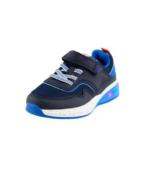 Zapatilla Velcro Luces Elástico Power Light Junior Niño Azul 8 a 12 Años