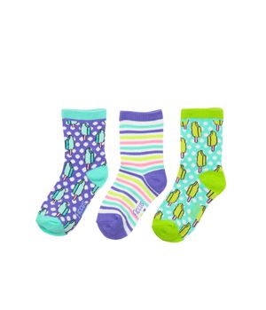 Calcetín Transversal Kids Niña Lila/Verde 2 a 6 años