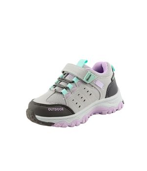 Zapatilla Outdoor Mesh Velcro FiccusTex Kids Niña Gris 2 a 6 años