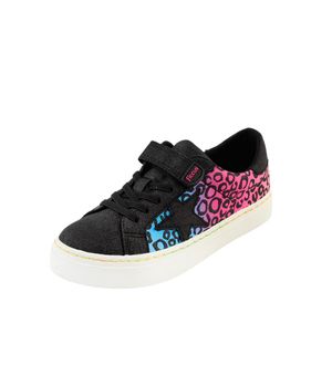 Zapatilla Velcro Estrella W23 Junior Niña Negro 8 a 12 Años