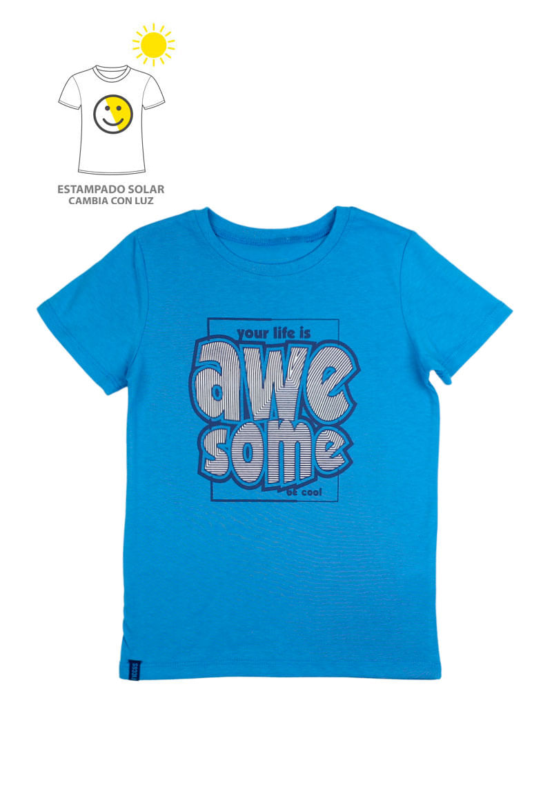 Polera Estampado Solar Kids Niño Azulino a años Ropa de Bebé