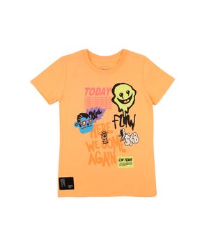 Polera Estampada Go Kids Niño Naranjo 2 a 6 años