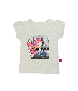 Polera Estampada Urbana Go Bebé Niña Gris Melange 3 a 24 meses