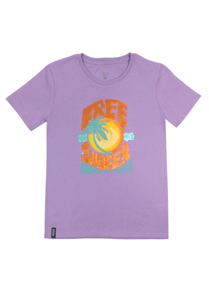 Polera Urbana Lentejuelas Day To Day Junior Nino Lila 8 a 12 anos