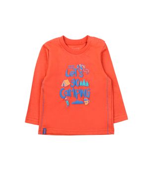 Polera Manga Larga Costuras Day To Day Bebé Niño Naranjo 3 a 24 Meses