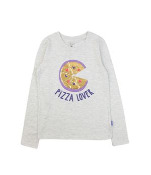 Polera Manga Larga Lentejuelas Day To Day Junior Niña Gris Melange 8 a 12 Años