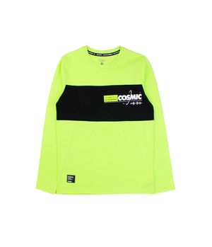Polera Con Cortes Cosmic Junior Niño Verde Limón 8 a 12 Años