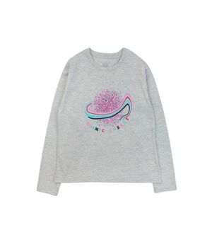 Polera Cosmic Junior Niña Gris Melange 8 a 12 Años