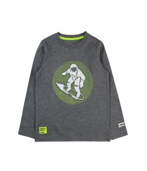Polera Cosmic Kids Niño Grafito Melange 2 a 6 Años