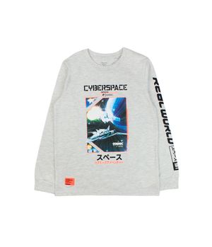 Polera Cosmic Junior Niño Gris Melange 8 a 12 Años
