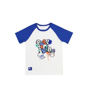 Polera Manga Ranglan Energy Blanco Bebé Niño Blanco 3 a 24 Meses