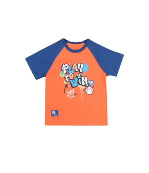 Polera Manga Ranglan Energy Naranjo Bebé Niño Naranjo 3 a 24 Meses