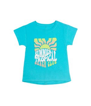 Polera Corte Espalda Malibu Turquesa Kids Niña Turquesa 2 a 6 Años