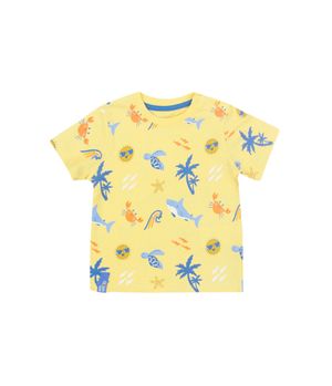 Polera Estampada Malibu Amarillo Bebé Niño Amarillo 3 a 24 Meses