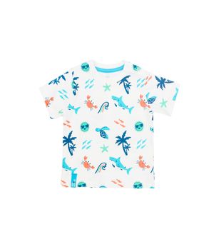 Polera Estampada Malibu Blanco Bebé Niño Blanco 3 a 24 Meses