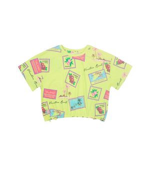 Polera Estampada Malibu Verde Limón Junior Niña Verde Limón 8 a 12 Años
