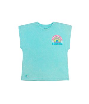 Polera Hombro Caído Malibu Turquesa Junior Niña Turquesa 8 a 12 Años