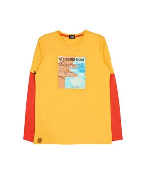 Polera Estampado Nordic Teens Niño Mostaza 12 a 16 años