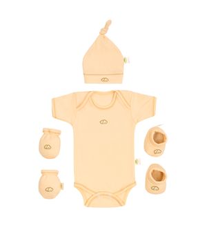 Ajuar Algodón orgánico New Born Unisex Beige 0 a 3 Meses
