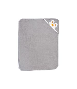 Toalla Hooded Con Capucha Bordado Bebé Unisex Gris 0 a 12 Meses