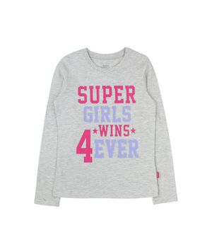 Polera de Niña Gris Melange
