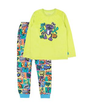 Pijama de Niño Verde Limón