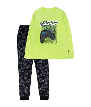 Pijama de Niño Verde Limón