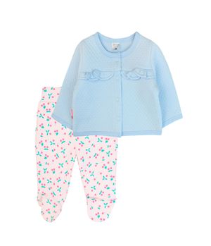 Conjunto de Bebé Niña Celeste/Rosado