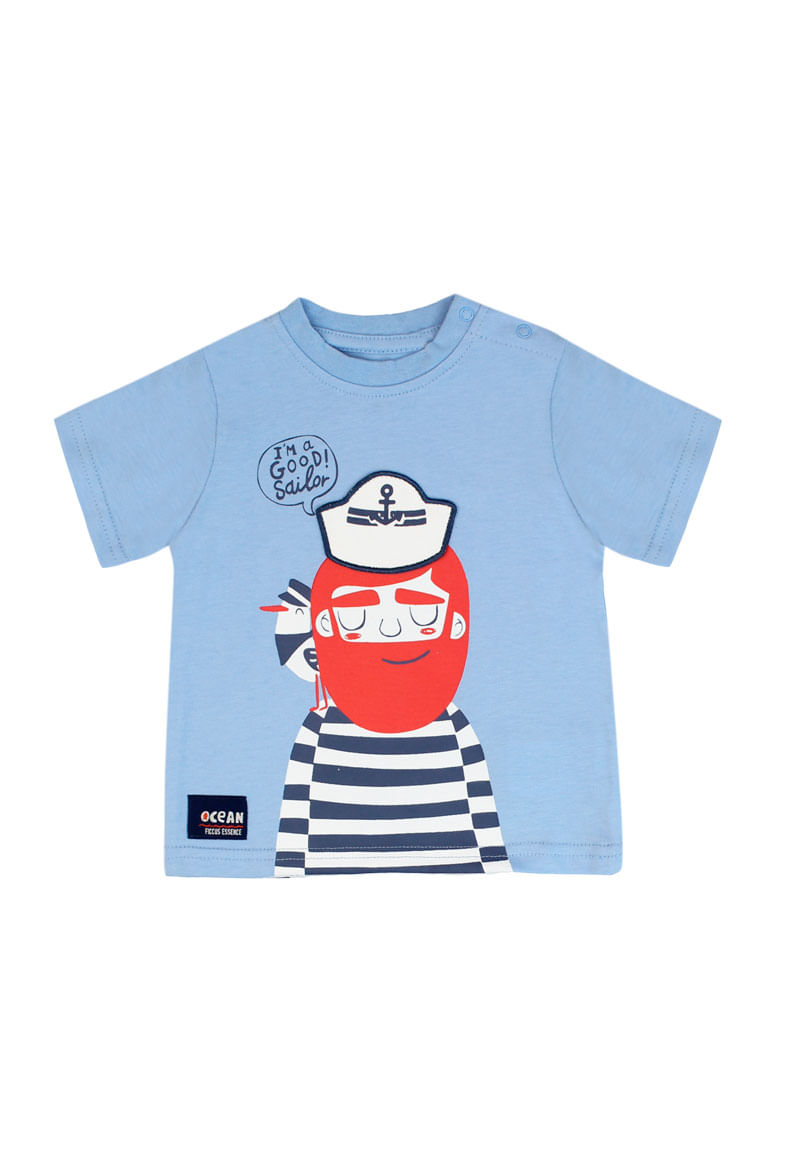 Polera de Bebé Niño Celeste