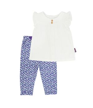 Conjunto de Bebé Niña Blanco/Celeste