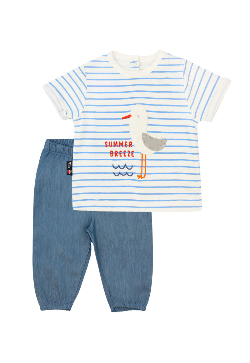 Conjunto de Bebé Niño Celeste