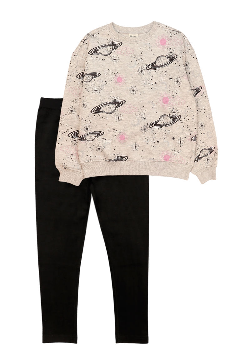 Conjunto Niña Gris Melange