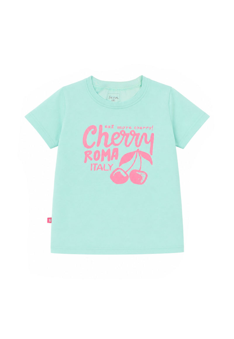 Polera Niña Turquesa Claro