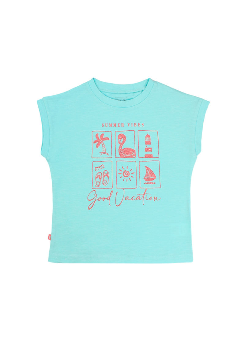 Polera Niña Turquesa