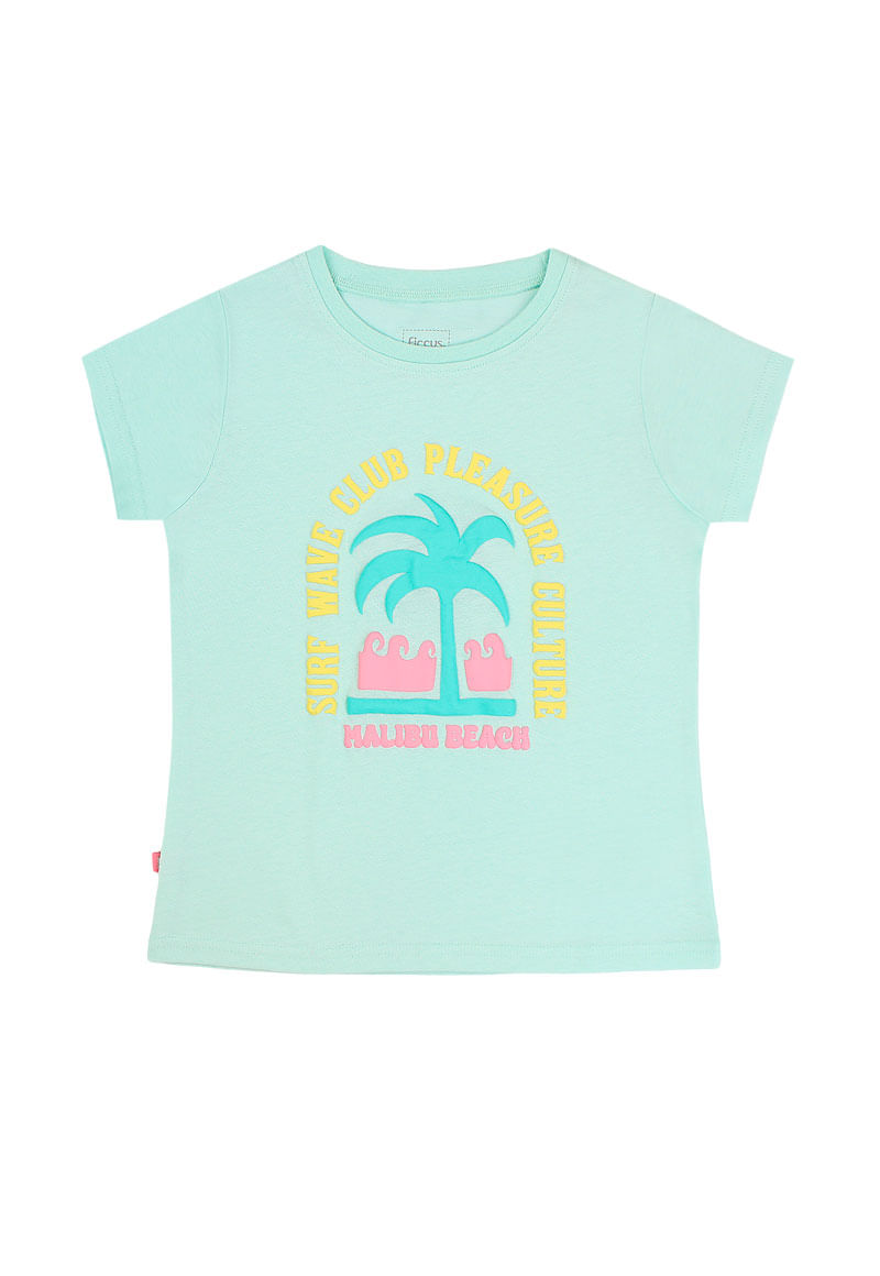 Polera Niña Turquesa Claro