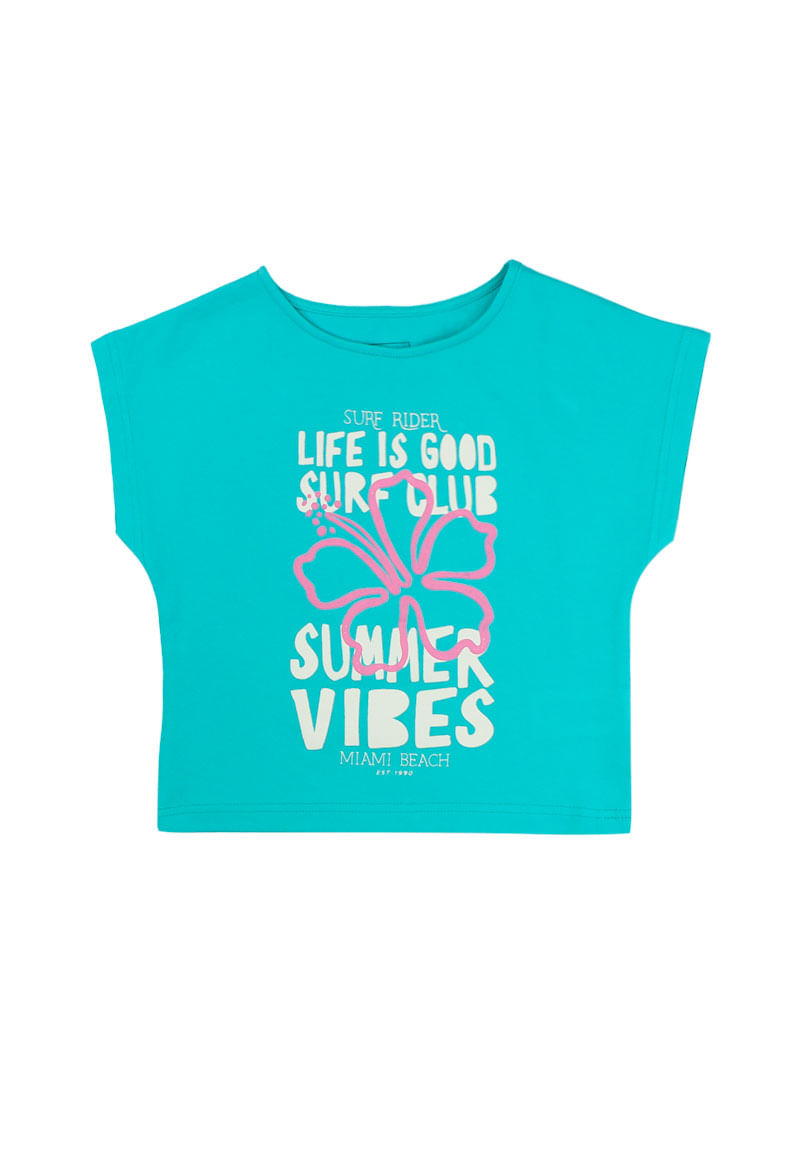 Polera Niña Turquesa